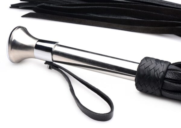 Leather Flogger with Stainless Steel Handle Leather Flogger with Stainless Steel Handle