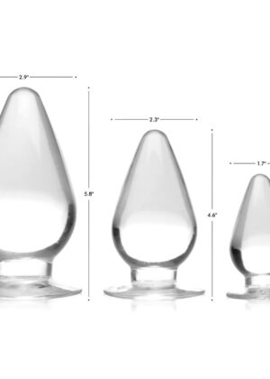 Triple Cones 3 Piece Anal Plug Set - Clear