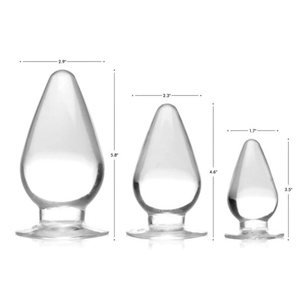Triple Cones 3 Piece Anal Plug Set - Clear Triple Cones 3 Piece Anal Plug Set - Clear