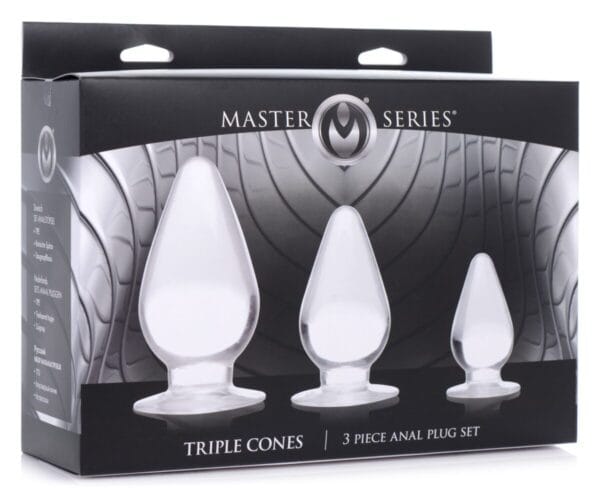 Triple Cones 3 Piece Anal Plug Set - Clear Triple Cones 3 Piece Anal Plug Set - Clear