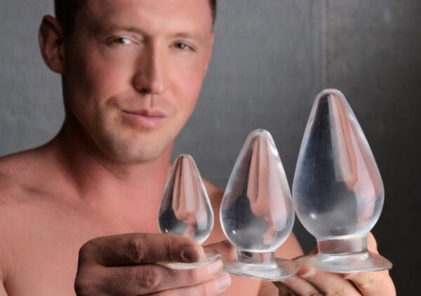 Triple Cones 3 Piece Anal Plug Set - Clear Triple Cones 3 Piece Anal Plug Set - Clear