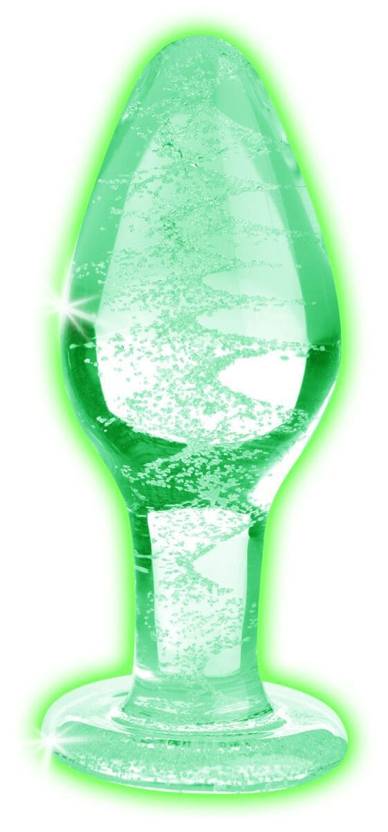 Glow-In-The-Dark Glass Anal Plug - Large Glow-In-The-Dark Glass Anal Plug - Large