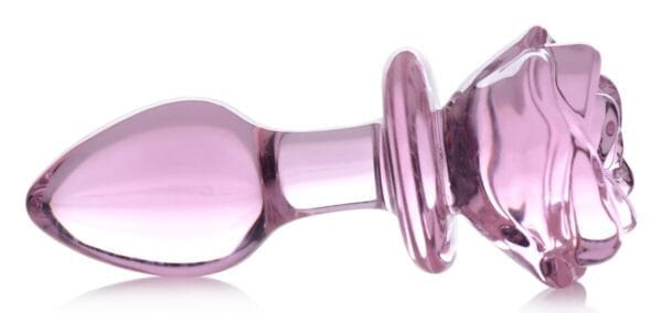 Pink Rose Glass Anal Plug - Medium Pink Rose Glass Anal Plug - Medium