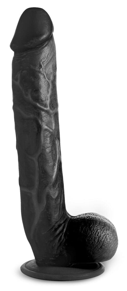 Long Logan 10 Inch Dildo with Balls - Black Long Logan 10 Inch Dildo with Balls - Black