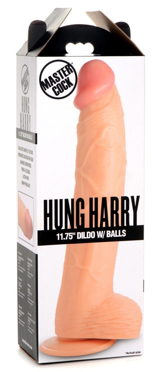 Hung Harry 11.75 Inch Dildo with Balls - Light Hung Harry 11.75 Inch Dildo with Balls - Light