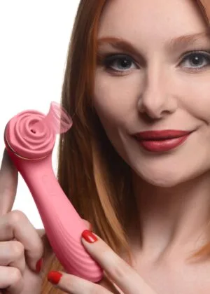 Passion Petals 10X Silicone Suction Rose Vibrator - Pink