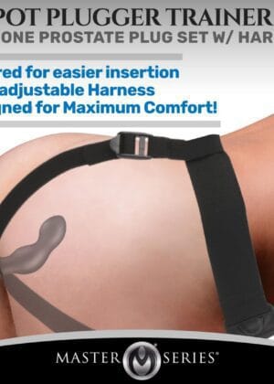 P-Spot Plugger Trainer Set Silicone 3 Piece Prostate Plug Set with Harness