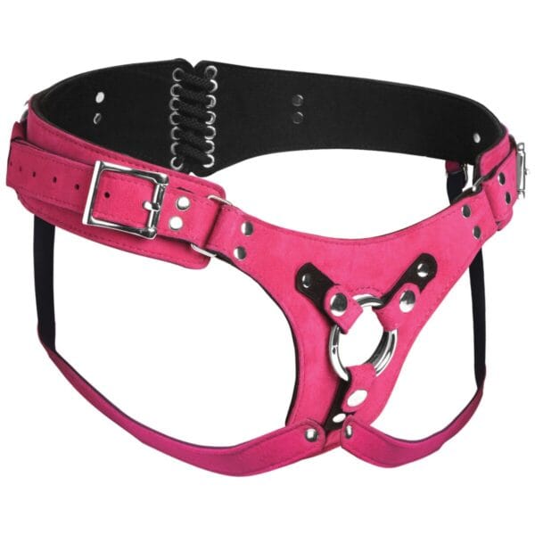 Bodice Deluxe Leather Corset Harness - Pink Bodice Deluxe Leather Corset Harness - Pink