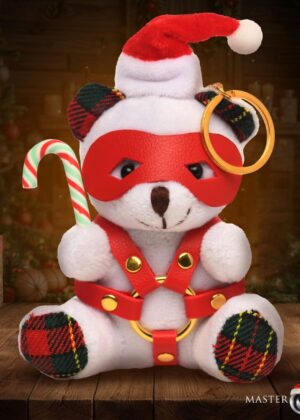 Holiday Bondage Bear Keychain - White