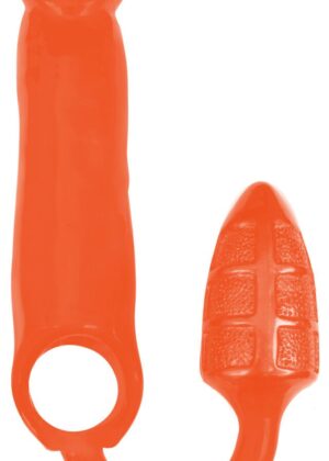 XXXPander Sheath with Double Textured Plug - Orange