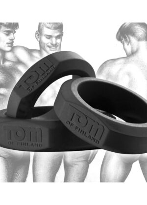Tom of Finland 3 Piece Silicone Cock Ring Set - Black
