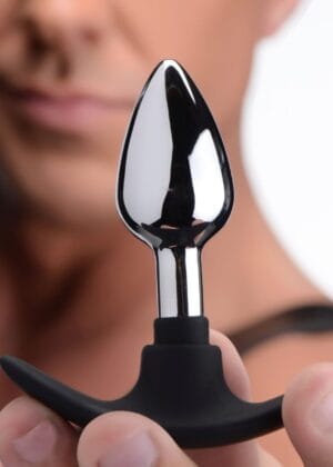 Dark Invader Metal and Silicone Anal Plug - Small