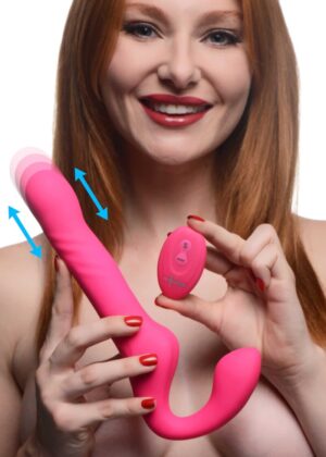 30X Thrusting and Vibrating Strapless Strap-On With Remote Control