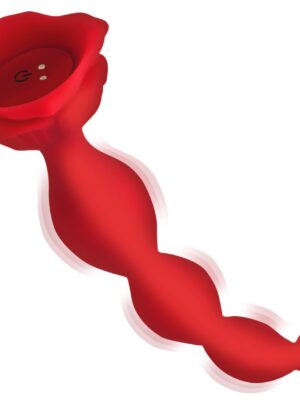9X Beaded Bloom Silicone Rose Vibrator