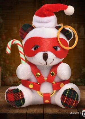Holiday Bondage Bear Keychain - White