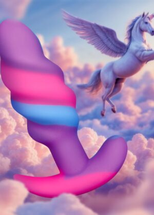 Unicorn Swirl Silicone Butt Plug - Small