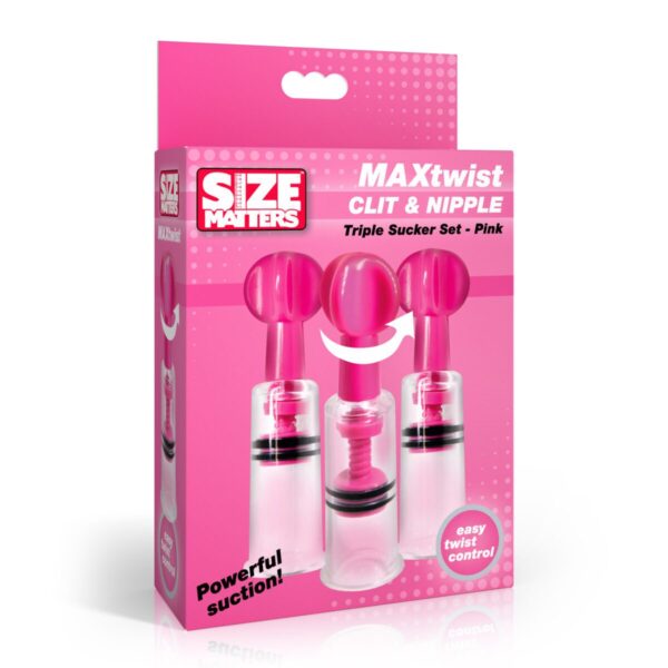 MAXtwist Clit & Nipple Triple Sucker Set - Pink