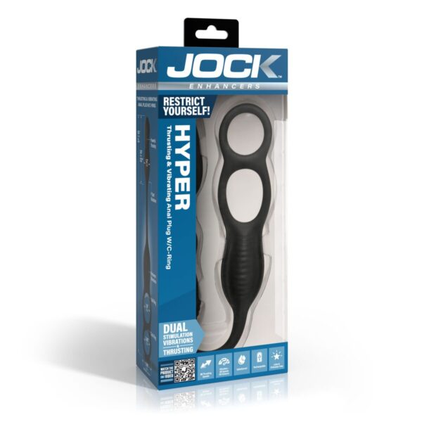 Hyper Thrusting and Vibrating Anal Plug with C-Ring