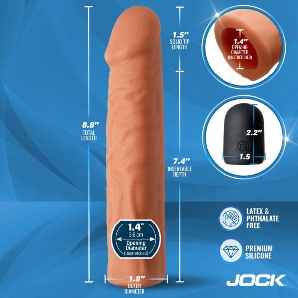 Enhancers Vibrating Penis Extension w/ Remote - Light Enhancers Vibrating Penis Extension w/ Remote - Light