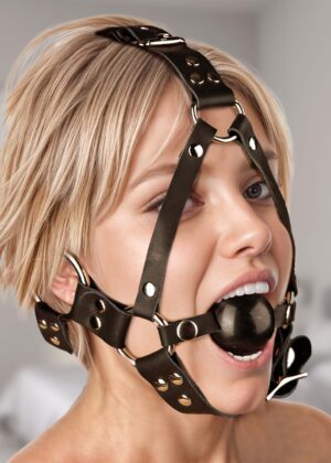 Leather Ball Gag Harness