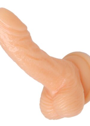 Silicone 4 Inch Realistic Suction Cup Mini Dildo- Flesh