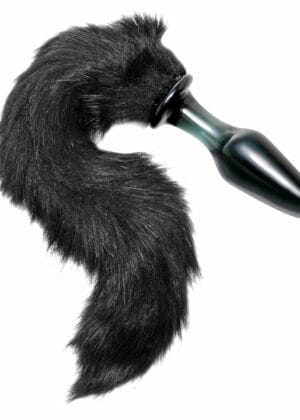 Midnight Fox Tail Glass Anal Plug