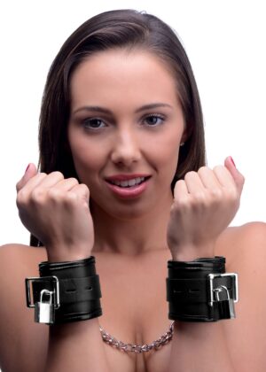 Locking Padded Wrist Cuffs with Chain