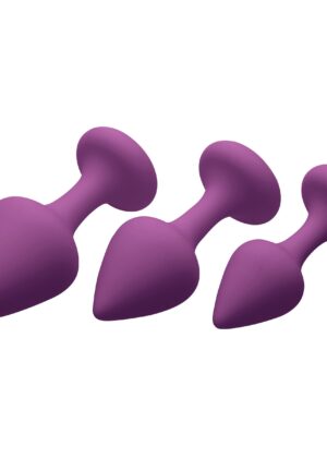 Purple Pleasures 3 Piece Silicone Anal Plugs
