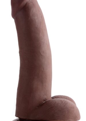 8 Inch Ultra Real Dual Layer Suction Cup Dildo- Dark Skin Tone