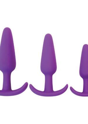 Rump Rockers 3 Piece Silicone Anal Plug Set - Purple