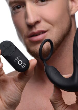 Silicone Prostate Vibrator and Strap with Remote Control