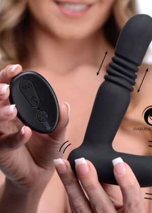 Silicone Thrusting Anal Plug With Remote Control
