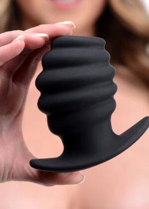 Hive Ass Tunnel Silicone Ribbed Hollow Anal Plug - Large