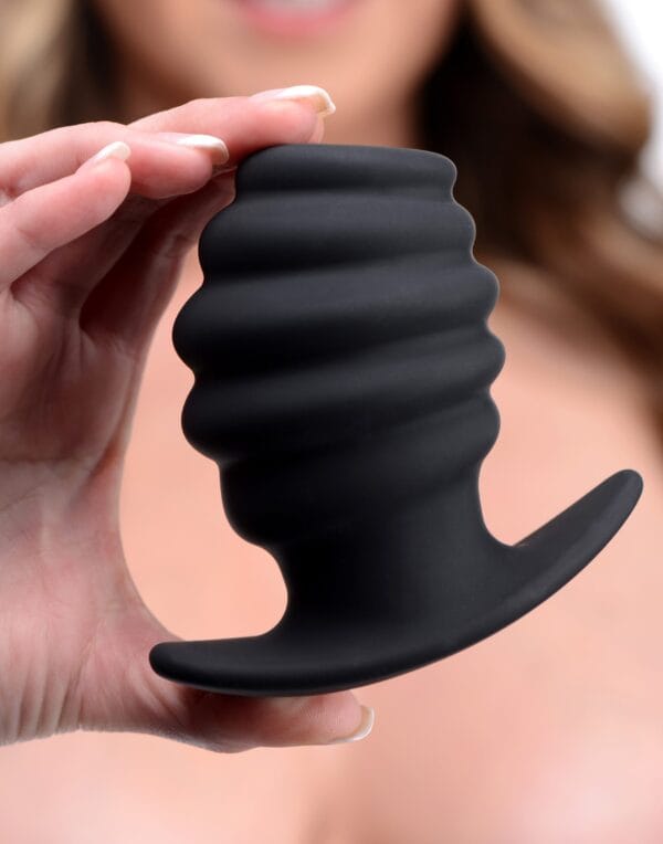 Hive Ass Tunnel Silicone Ribbed Hollow Anal Plug - Large Hive Ass Tunnel Silicone Ribbed Hollow Anal Plug - Large