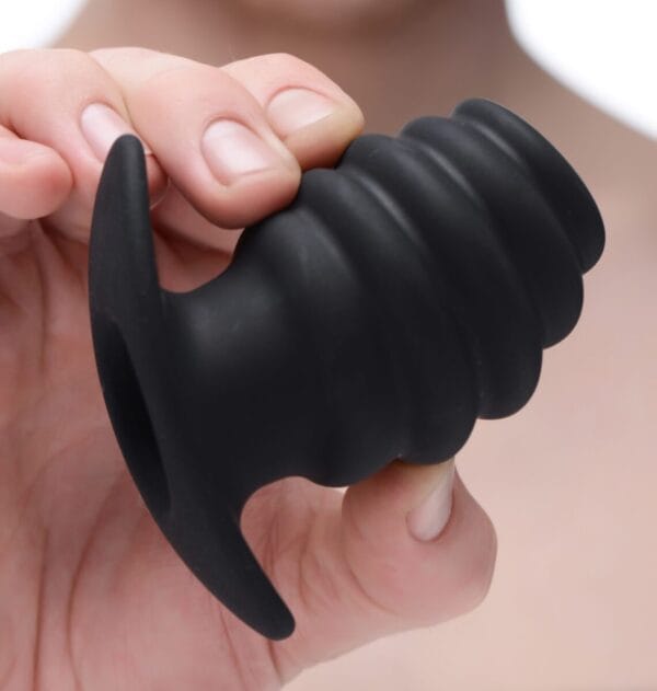 Hive Ass Tunnel Silicone Ribbed Hollow Anal Plug - Medium Hive Ass Tunnel Silicone Ribbed Hollow Anal Plug - Medium