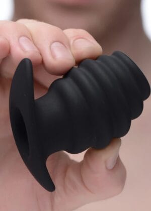 Hive Ass Tunnel Silicone Ribbed Hollow Anal Plug - Small