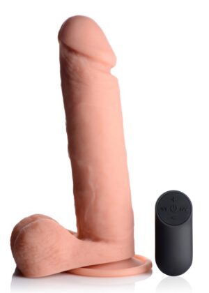 Big Shot Vibrating Remote Control Silicone Dildo with Balls - 9 Inch