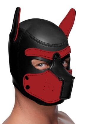 Spike Neoprene Puppy Hood - Red