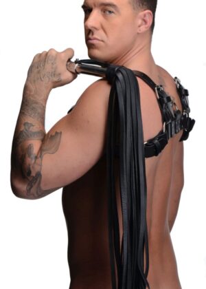 Leather Flogger with Stainless Steel Handle