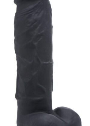 Power Pecker 7 Inch Silicone Dildo with Balls - Black