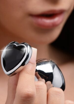 Black Heart Gem Anal Plug - Medium
