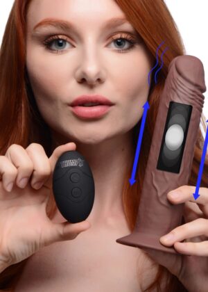 7X Remote Control Vibrating and Thumping Dildo - Dark