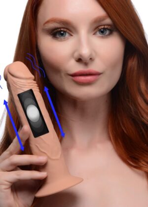7X Remote Control Vibrating and Thumping Dildo - Medium