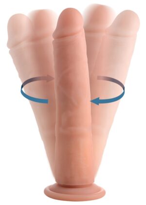 Vibrating and Rotating Remote Control Silicone Dildo - 8 Inch