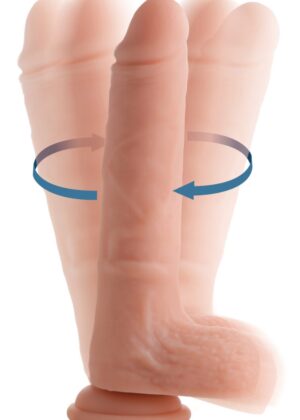 Vibrating and Rotating Remote Control Silicone Dildo with Balls - 8 Inch