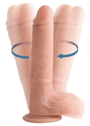 Vibrating and Rotating Remote Control Silicone Dildo with Balls - 9 Inch