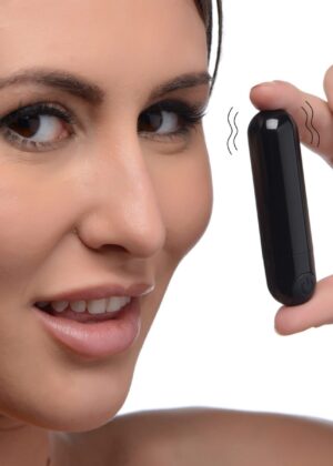 10X Rechargeable Vibrating Metallic Bullet - Black