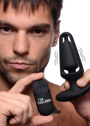 7X Vibrating Hollow Silicone Anal Plug