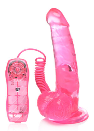 7.5 Inch Suction Cup Vibrating Dildo - Pink