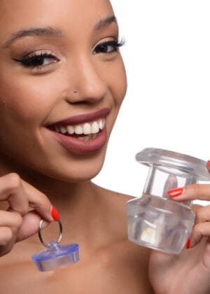 Ass Bung Clear Hollow Anal Dilator with Plug - Large